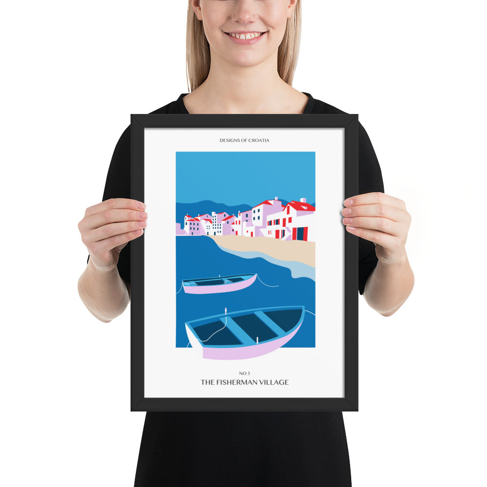 Framed matte paper poster - The Fisherman Village