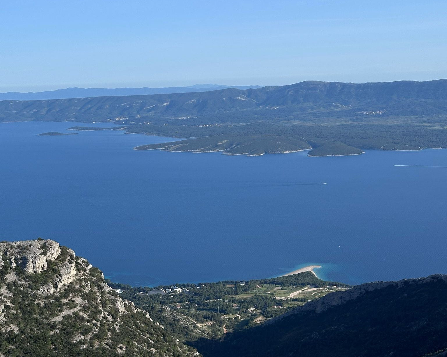 View of Zlatni Rat from Vidova Gora on Brač
